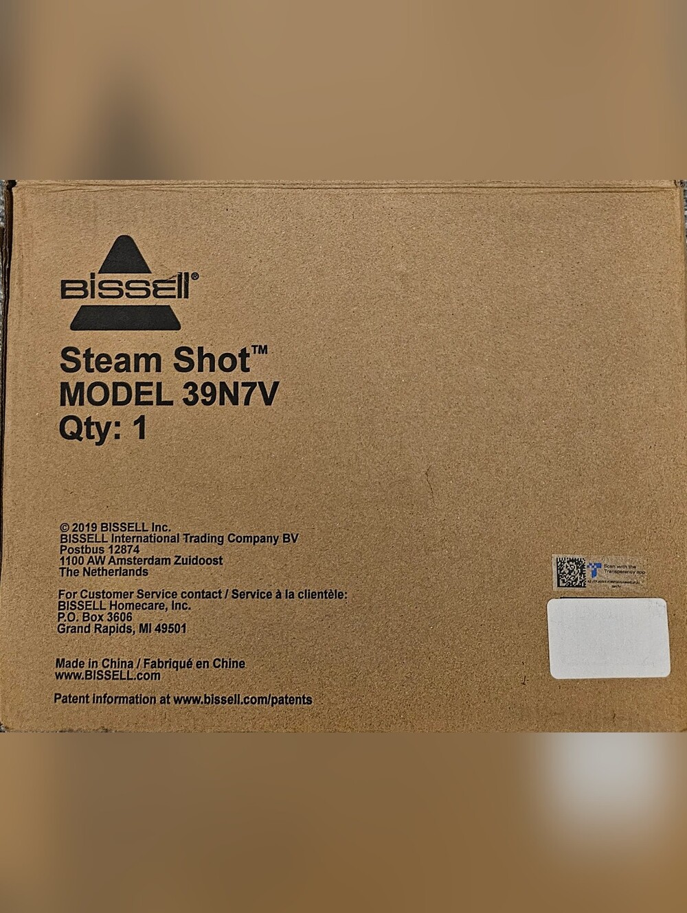 Bissell Cardboard Packaging with Black Print